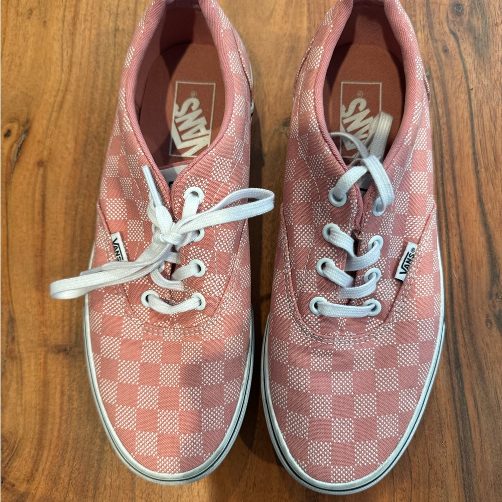 Vans gently worn orange checkered.